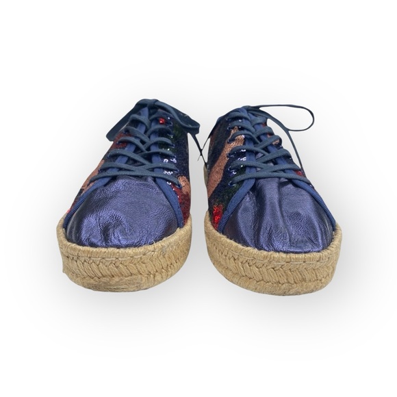 Ibizas ༄ Sequin Platform Espadrilles Lace Up Sneakers ༄ Navy Red Pink༄ 40 9 9.5 - Picture 8 of 16